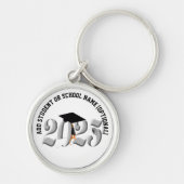 Klassische Silber-Klasse 2025 Abschluss Schlüsselanhänger (Vorne)