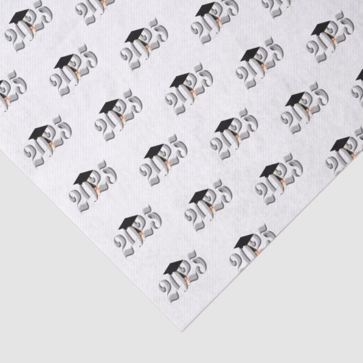 Klassische Silber-Klasse 2025 Abschluss Seidenpapier (Detail)