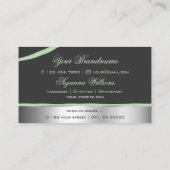 Klassische, silbergraue, geschwungene Dekorelement Visitenkarte (Rückseite)