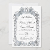 Klassische Silbergrenzenhochzeit Einladung (Vorderseite)