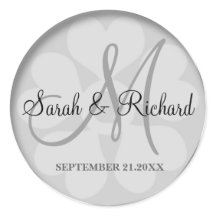 Klassische Silberhochzeit Monogram Brie and Groom