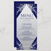Klassische Silver Geometric auf dem Menü für Hochz Menükarte (Vorne/Hinten)