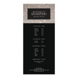 Klassische Silver Glitzer Makeup Artist Rack Card Werbekarte