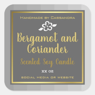 Klassische Silver Gray Gold Produktverpackungsmark Quadratischer Aufkleber