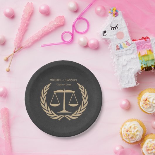 Klassische Skalen des Gerechtigkeits-juristische Pappteller (Party)