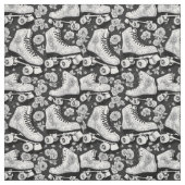 Klassische Skate, Rose, Schwarzweiß Stoff (Muster)