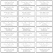 Klassische Skriptadresse für Wedding Guest Names Aufkleber (Vorderseite)