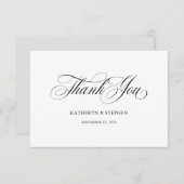 Klassische Skriptkalligrafie Elegant Danke Karte (Vorne/Hinten)
