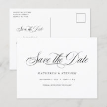 Klassische Skriptkalligrafie Save the Date elegant