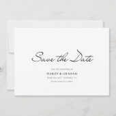 Klassische Skriptminimale White Wedding Save the D Einladung (Vorderseite)