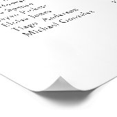 Klassische Skriptmonogramm-Hochzeitstabelle Poster (Ecke)