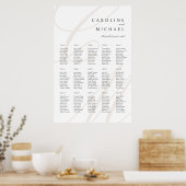 Klassische Skriptmonogramm-Hochzeitstabelle Poster (Küche)