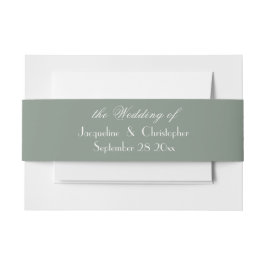 Klassische Skriptnamen Elegant Sage Green Wedding Einladungsbanderole