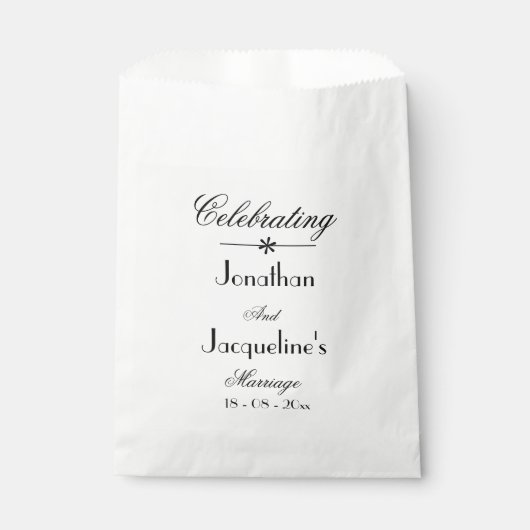 Klassische Skriptnamen für Hochzeiten Elegant Whit Geschenktütchen (Vorderseite)