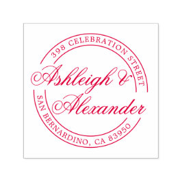 Klassische Skriptnamen Runde Rücksendeadresse Permastempel