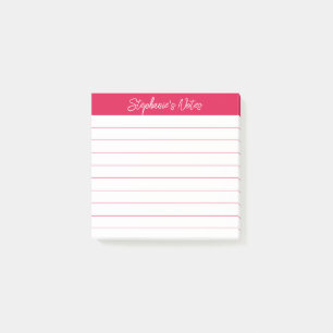 Klassische Skriptnotizen Kirschrot Lined Post-it Klebezettel