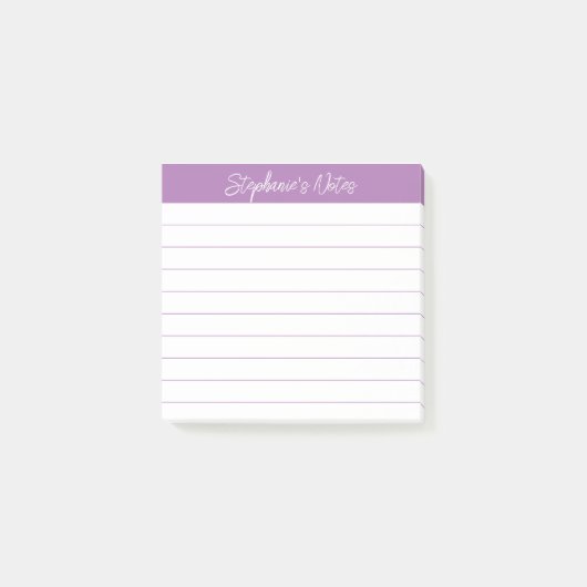 Klassische Skriptnotizen Lavendel gefüttert Post-it Klebezettel (Vorderseite)