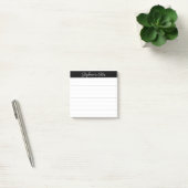 Klassische Skriptnotizen Schwarz Grau Lined Post-it Klebezettel (Büro)