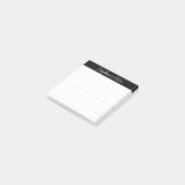 Klassische Skriptnotizen Schwarz Grau Lined Post-it Klebezettel (angewinkelt)