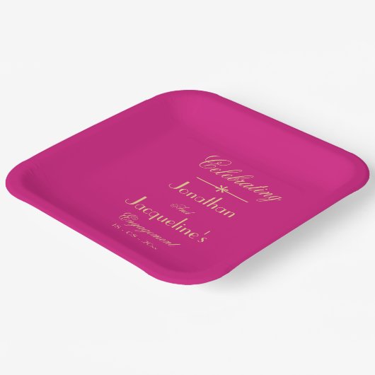 Klassische Skriptsprache Engagement Party Elegant Pappteller (Gewinkelt)