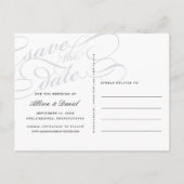 Klassische SkriptWedding Save the Date Ankündigungspostkarte (Rückseite)