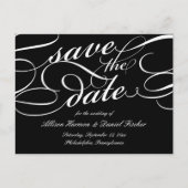 Klassische SkriptWedding Save the Date Ankündigungspostkarte (Vorderseite)