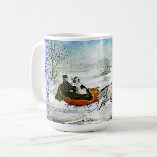 Klassische Sleigh-FahrTasse Kaffeetasse (Vorderseite Links)