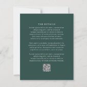 Klassische Smaragdgrüne einfache Hochzeitseinladun (Rückseite)