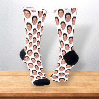 Klassische Socken mit weißer Crew im Foto nach Maß