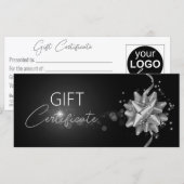 Klassische Solid Silver Bow Elegante Black Gift Ca (Vorne/Hinten)