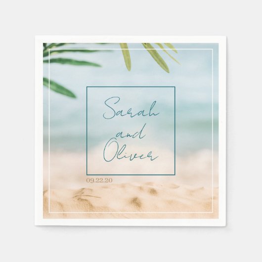 Klassische Sommerhochzeit Serviette (Vorderseite)