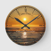 Klassische Sonnenuntergang-Uhr Runde Wanduhr (Vorderseite)