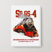 Klassische Southern Pacific GS-4-Dampflokomotive Button (Vorderseite)