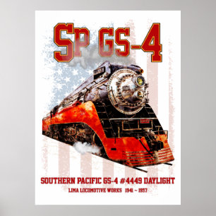 Klassische Southern Pacific GS-4-Dampflokomotive Poster