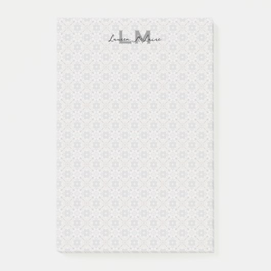 Klassische spanische Fliesen-Monogramm-Korresponde Post-it Klebezettel (Vorderseite)