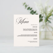 Klassische Speisekarte für ein Abendessen (Stehend Vorderseite)