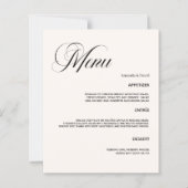 Klassische Speisekarte für ein Abendessen (Vorderseite)