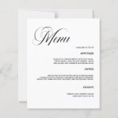 Klassische Speisekarte für Hochzeiten (Vorderseite)