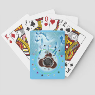 Klassische Spielkarten Blaues Pferd