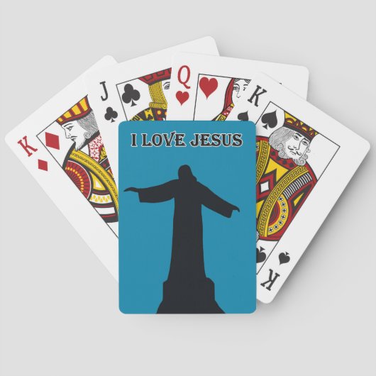 Klassische Spielkarten ich liebe jesus (Rückseite)