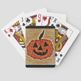 Klassische Spielkarten mit Kürbisgesicht