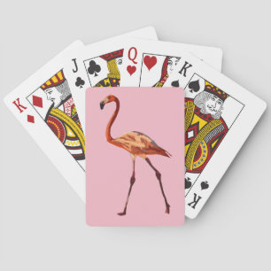 Klassische Spielkarten mit rosa Flamingo