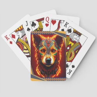Klassische Spielkarten mit Whimsical Hund Farbe