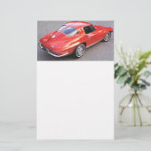 Klassische Split Window Red Corvette Briefpapier (Stehend Vorderseite)