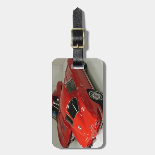 Klassische Split Window Red Corvette Gepäckanhänger (Vorderseite vertikal)