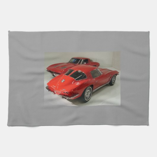 Klassische Split Window Red Corvette Handtuch (Horizontal)