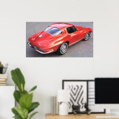 Klassische Split Window Red Corvette Poster (Heimbüro)