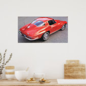 Klassische Split Window Red Corvette Poster (Küche)