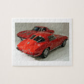 Klassische Split Window Red Corvette Puzzle (Horizontal)
