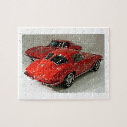 Klassische Split Window Red Corvette Puzzle (Horizontal)